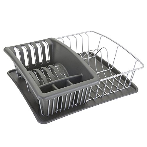 Metaltex 325026068 Spülkorb 35 x 30 cm mit Bestecksammler und Abtropfschale Aquatex plus Polytherm