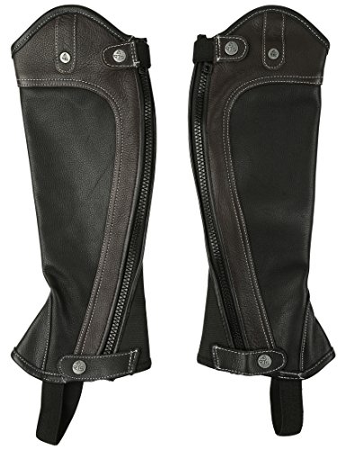 RTS Damen Leder Chaps Gaiter, Schwarz/Braun, S