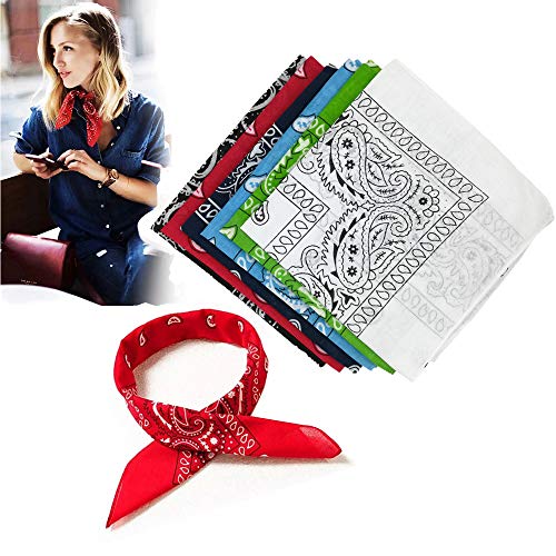 Ealicere 6 Stück Bandana Kopftuch Halstuch Baumwolle Cashew Muster für Damen20.5 * 20.5inch