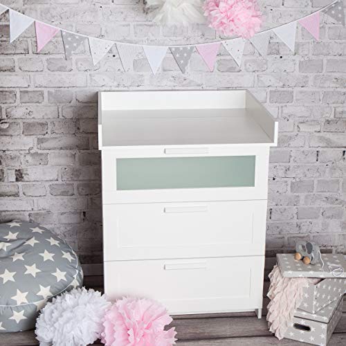 Puckdaddy Wickelaufsatz'Basic' für alle IKEA Brimnes Kommoden, weiß