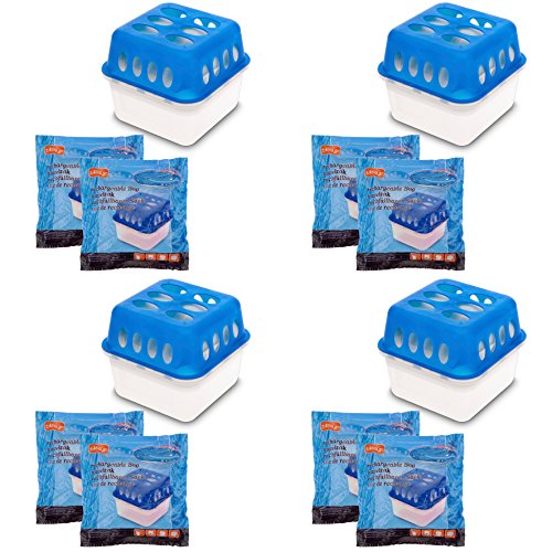 4x Ultra Fresh Luftentfeuchter Feuchtigkeits-Stopper mit Nachfüll-Beutel Granulat