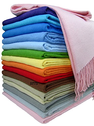 Baumwolldecke Wohndecke Kuscheldecke Tagesdecke 100% Baumwolle 130 x 170 cm sehr weiches Plaid Rio Alle Farben (Rosa)