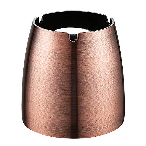 Ecooe XL Windaschenbecher Edelstahl Aschenbecher für Outdoor & Indoor Groß Metall Tisch Ascher (Farbe Kupfer)