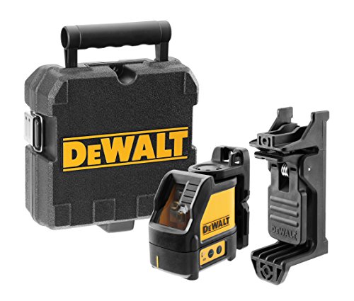 DeWalt Horizontal und vertikal selbstnivellierender Kreuzlinien-Laser, 2-Tasten-Bedienung, inkl. Wandhalterung und Koffer