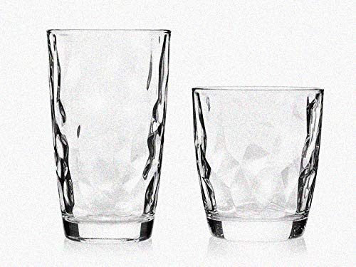 Bormioli Trinkgläser Diamant 12er Set | Füllmenge der Universalgläser 300 ml und 400 ml | Einzigartig designtes Gläser Set in Diamant-Optik | Als Saftgläser sowie Longdrinkgläser geeignet