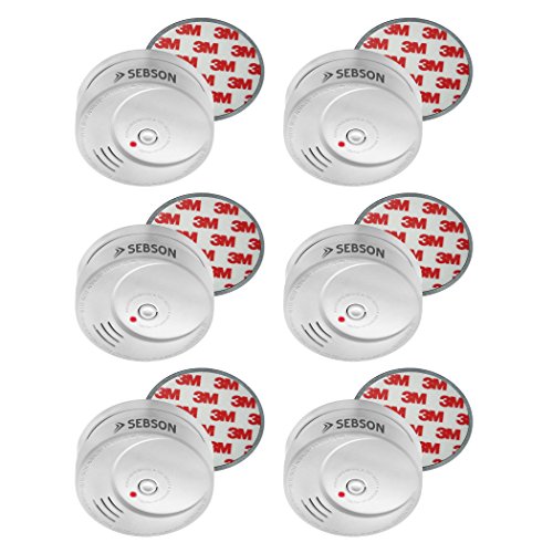 SEBSON 10 Jahres Rauchwarnmelder inkl. Magnethalterung, DIN EN 14604 zertifiziert, fotoelektrischer Rauchmelder, Brandmelder, 6er Set
