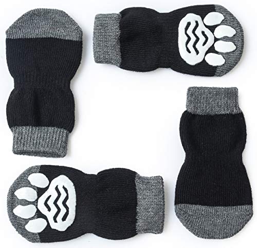 Pet Heroic Indoor Anti-Rutsch Socken für Hunde und Katzen | 8 Größen von S bis 5XL für kleine-riesige Tiere | Pfotenschutz und Traktion Dank Silikon-Gel