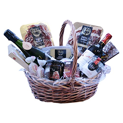 Gourmet Geschenke, Präsentkorb Spanien Tapas Ibéricas, Cava und Rotwein Rioja