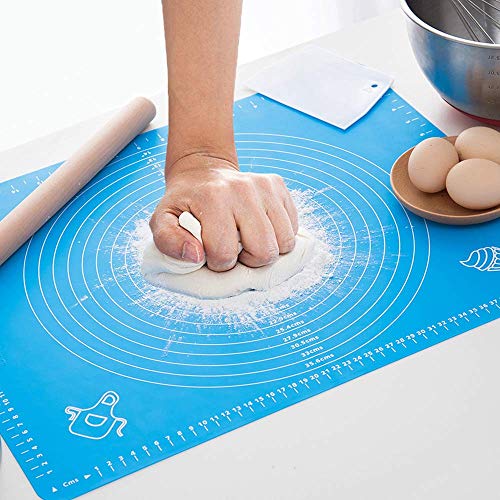 Sinwind Silikon Backmatte Baking Mat BPA frei Silikonmatte Nonstick mit Messungen Fondant Teig Gebäck Backmatte Teigmatte Wiederverwendbar für Fondant Gebäck Pizza Matte