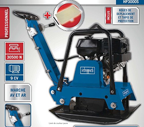 Rüttelplatte HP3000S scheppach mit Fahrvorrichtun