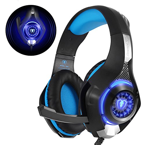 Gaming Headset für PS4 PC Xbox One, Beexcellent LED Licht Crystal Clarity Sound Professional Kopfhörer mit Mikrofon für Laptop Mac Handy Tablet