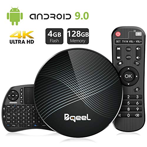 Bqeel Android TV Box U1 MAX mit Tastatur【4G+128G】 Android 9.0 TV Box mit RK3328 Quad-Core 64bit Cortex-A53 /WiFi 2.4G/5.0G /Bluetooth 4.0/ 4K HD/ USB 3.0/ HDMI 2.0/ H.265 Smart tv Box