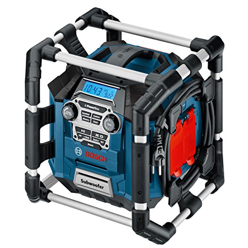 Bosch Professional GML 20 Akku-Baustellenradio, 20 Watt Nennleistung, USB, SD, 2x Aux-In, Aux-Out, 12 V Steckdose