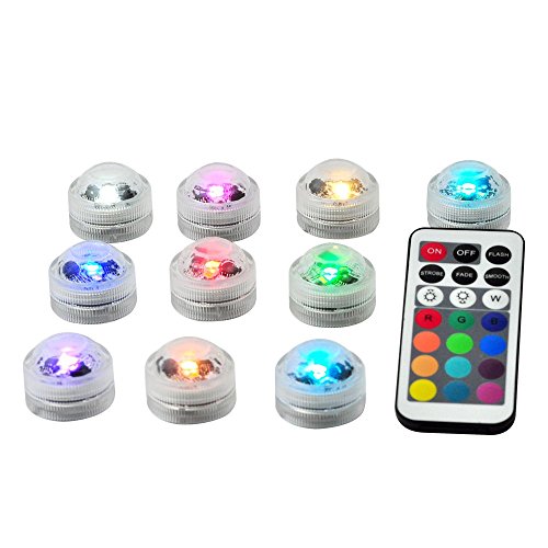 Farbwechsel Vase 10 LEDs Weihnachten Kleiner Wasserfeste LED Wasserdicht LED Mini Licht LED Akku-Licht Motor führte die Licht Partei mit der Fernbedienung für die Dekoration der Partei Hochzeit