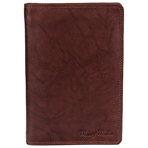 Große Herren Leder Brieftasche Ausweismappe braun - präsentiert von ZMOKA