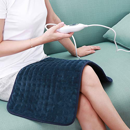 Heizkissen mit abschaltautomatik Wärmekissen Elektrisch 30 * 60cm für Rücken Nacken Schulter Bauch Beine Muskelverspannung 6 stufige Temperaturstufen Schnell Heiztechnik (Blau)