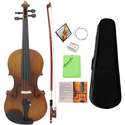 ammoon Voller Größe Violine 4/4 Geige Mattende Fichte Gesicht Board Ebenholz Griffbrett 4-saitige Instrument mit hart RS Bow Rosin sauberen Tuch