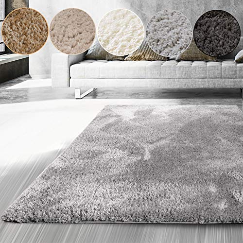 casa pura Teppich Läufer Elite Hochflor | Langflor in Flokati-Optik | Teppichläufer für Wohnzimmer, Flur und Schlafzimmer | Shaggy extra hoch und kuschelig weich (Hellgrau - 66x100 cm)