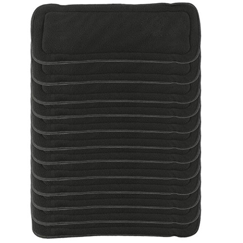 HAPPY CHERRY Babywindeln Waschbare Wiederverwendbare Baby Windel Bambus Stoffwindel Einlagen Set von 12 Baby-Tuch Weicher Stoff 4 Schickten - Schwarz