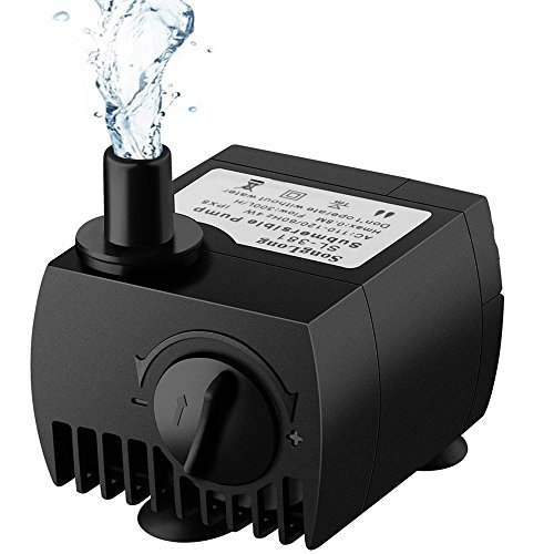 Maxesla Mini Wasserpumpe 300L/H Tauchpumpe Unterwasser Wasserspielpumpe für Teiche, Aquarium, Garten, Brunnen, Gartenteich Springbrunnen, Aquariumpumpe