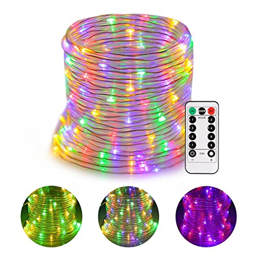 GreenClick 14m 120 LEDs RGB Lichterschlauch 8 Modi Fernbedienbar Wasserdicht IP68 LED Strip LED Lichterkette Schlauch Innen/Außen Garten Weihnachten Beleuchtung Party Mehrfabig