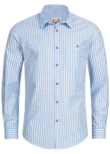 Stockerpoint Trachtenhemd OC-Martl | kariert | Regular Fit (XL, Ice)