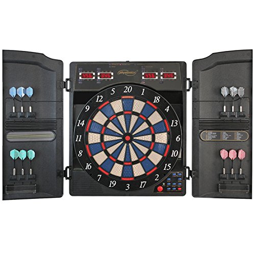 Physionics Elektronische Dartscheibe mit LED-Anzeige und 159 Spielmöglichkeiten