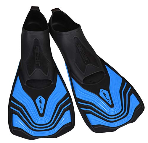Seac Unisex – Erwachsene Vela Kurze Flossen zum Schwimmen im Schwimmbecken oder im Meer, blau, 40-41