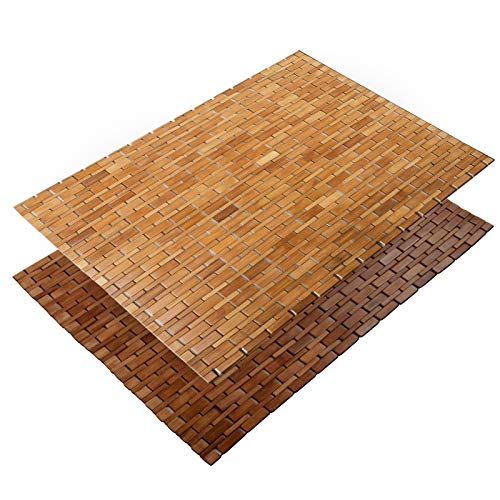casa pura Bambusmatte Mia | Badematte & Saunamatte aus Bambus | 60x90cm | zwei Farben (Naturfarben)