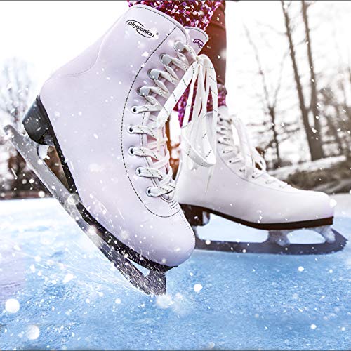 Physionics Kunst-Schlittschuhe für Damen in Weiß mit Kufenschoner/Größe 36