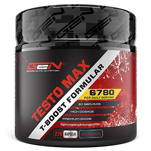 Testo MAX - 270 Kapseln - Hochdosiert mit 6780 mg pro Tagesportion - 30 Portionen - Extreme T-Boost Formel mit Aminosäuren + Tribulus + Maca Extrakt + Boron - Natürlicher Testosteron Booster - Sehr Beliebt bei Bodybuildern und aktiven Männer