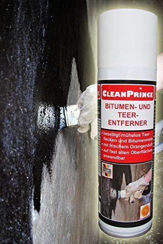 BITUMEN- UND TEER ENTFERNER 0,3 Liter 300 ml Teerentferner Reiniger Teer Bitumen Öl Fett Teerreiniger Bitumenreiniger Reinigungsmittel Bitumen für Fliesen, Keramik, Kunststoff, Porzellan, Emaille, Glas, Holz, Stein, Mauerputz und Metall, zur Aufbereitung von Kfz-Flächen oder zur Bauabschlussreinigung, Teerflecken, Kulliflecken, Kugelschreiber Teer Bitumen Reiniger Entfernung