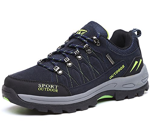 NEOKER Wanderschuhe Trekking Schuhe Herren Damen Sports Outdoor Hiking Sneaker Blau 46