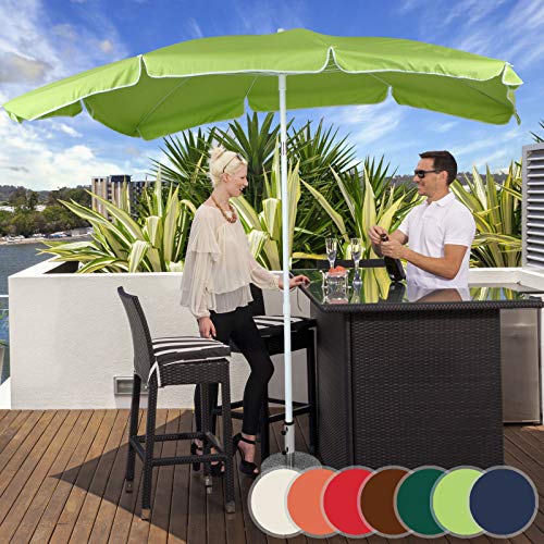Sonnenschirm 200 x 155 cm I Rechteckig, höhenverstellbar, knickbar, Farbwahl, Quadratisch, UV-Schutz I Gartenschirm, Marktschirm, Balkonschirm, Terassenschirm (Lemon)