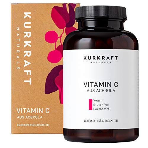 Kurkraft Acerola (180 Kapseln) - Einführung - natürliches Vitamin C - 700mg Acerola je Kapsel - ohne Zusatzstoffe in der Kapsel - hochdosiert - sorgfältig hergestellt in Deutschland