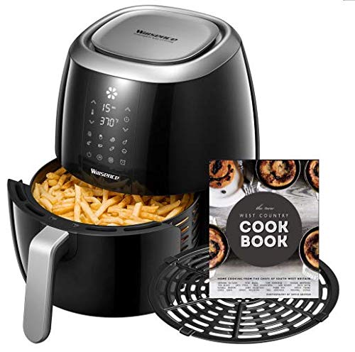 Heißluftfritteuse XXL, Willsence Exklusiv Vorwärmfunktion Smart Friteuse, Gratis Rezeptheft, Großbild LCD-Display Friteuse Fettfrei, Ultra Lange Timing-Funktion Friteuse Heissluft, 2 Jahre Garantie
