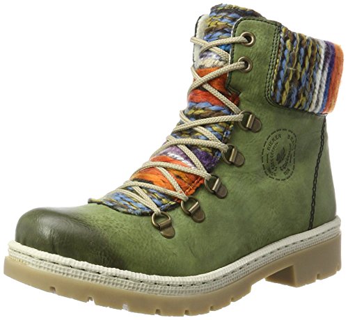 Rieker Damen Y9432 Stiefeletten, Grün (Leaf/Orange-Multi 52), 40 EU
