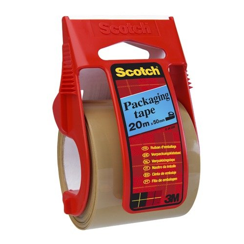 Scotch C5020D Verpackungsklebeband im Handabroller, 20 m x 50 mm, braun