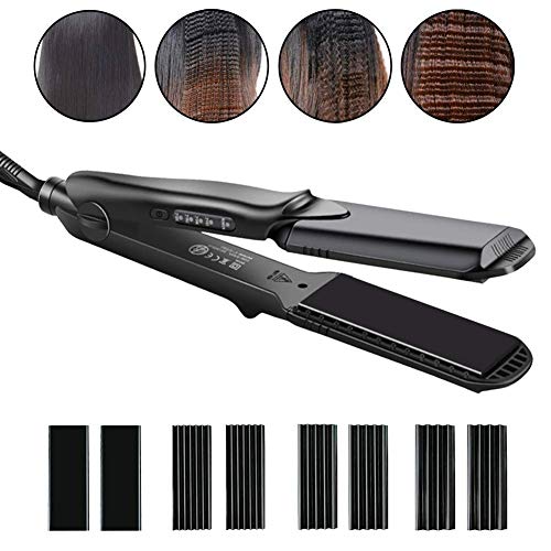 Kreppeisen Glätteisen 4 in 1 Multifunktions Keramik Haarglätter und Lockenstäbe für die haare Multistyler Austauschbare Welleisen Zubehör enthalten sind vier Haarclip und Gummibänder