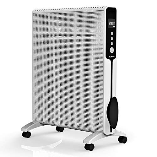 TURBRO Arcade HR1020 Heizung Mica Wärmewelle heizgerät 2000W, Elektrische Heizung mit einstellbarem Thermostat, Timer und Fernbedienung, leise für Zuhause und Büro 220-240V (Weiß)