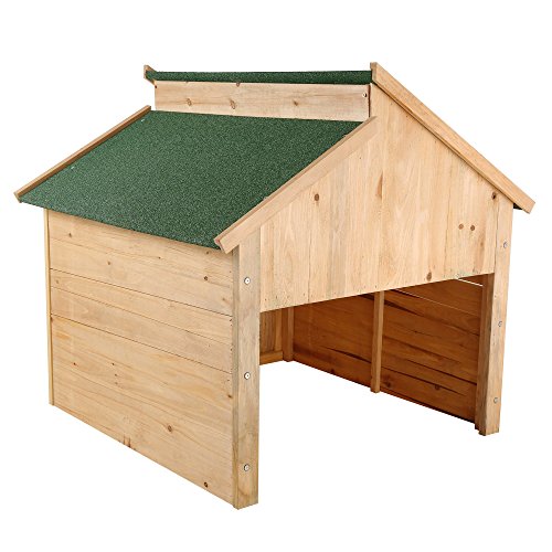 ZELSIUS Holzgarage für Rasenmäher Roboter, Mähroboter Garage, Carport, grün