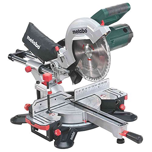 Metabo Kappsäge KGS 254 M, Gehrungssäge mit Zugfunktion, robuste Bauweise, HM-Sägeblatt 48Z, integrierter Spänefangsack und Laser, 6.02540.00