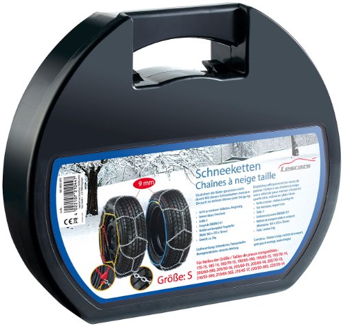 Lescars Schneeketten Größe S für Reifen 195/65 R15 u.v.m.