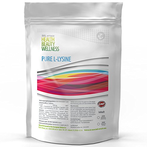 PURE LYSIN | 500 Tabletten á 1000mg | Hochdosiert VEGAN | Aminosäuren | Antikatabol + Anabol, Muskelaufbau+Fettverbrennung | hemmt Alterungsprozess - zum fairen Preis