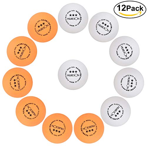 DealTek 12 Stck Tischtennisbälle, 3-Sterne-Wettkampfbälle 40+ mm Ping Pong Bälle Professionelle Trainingsball 6 Weiß + 6 Orange