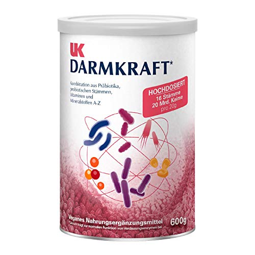 UK Darmkraft l | 16 verschiedene Probiotika I selektiert + hochdosiert I 20 Milliarden Keime pro Portion I Resist. Stärke Typ 3 I vegan