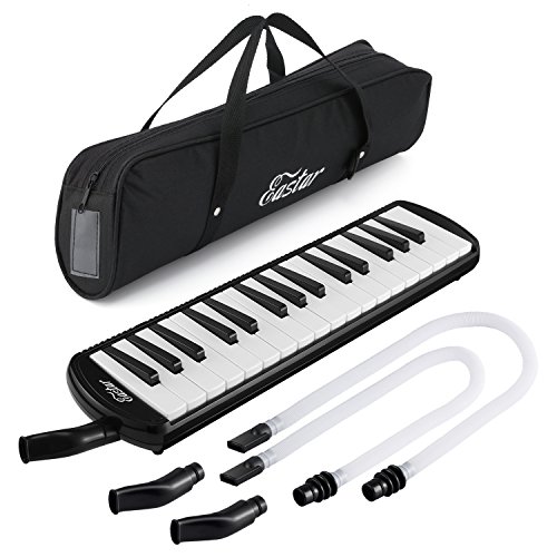 Eastar Melodica 32 für Kinder und Anfänger mit Mundstück und Tragetasche, Schwarz