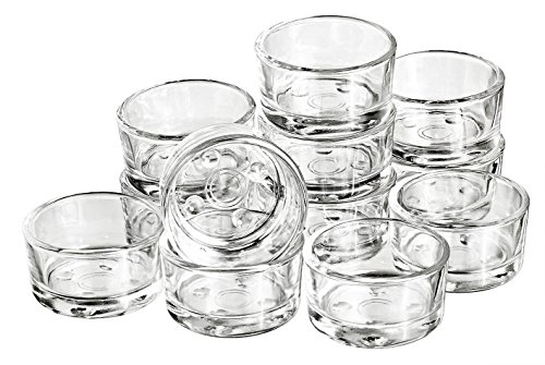 12 Teelicht-Gläser Glas weiß klar ca. Ø 4,5cm Höhe 2,4cm Teelichthalter