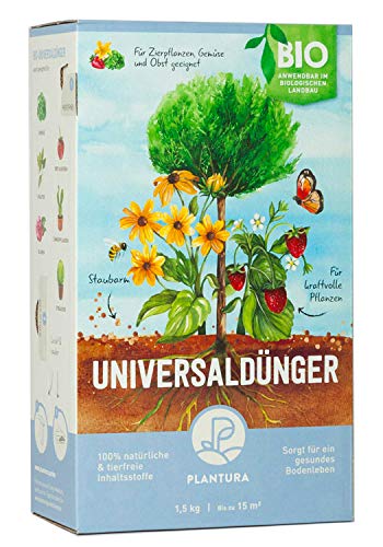 Plantura Bio Universaldünger mit 3 Monaten Langzeitwirkung, Pflanzendünger, für kraftvolle Pflanzen, 100% tierfrei & Bio, gut für den Boden, unbedenklich für Hund, Haus- & Gartentiere, Naturdünger