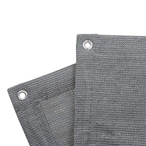 Helo 'D1' Balkon Sichtschutz 6 m Länge x 0,75 m Höhe (grau) aus HDPE Geflecht mit Alu Ösen, wetterfest, reißfest und UV-beständig, Balkonumspannung inkl. 24 m Befestigungsschnur